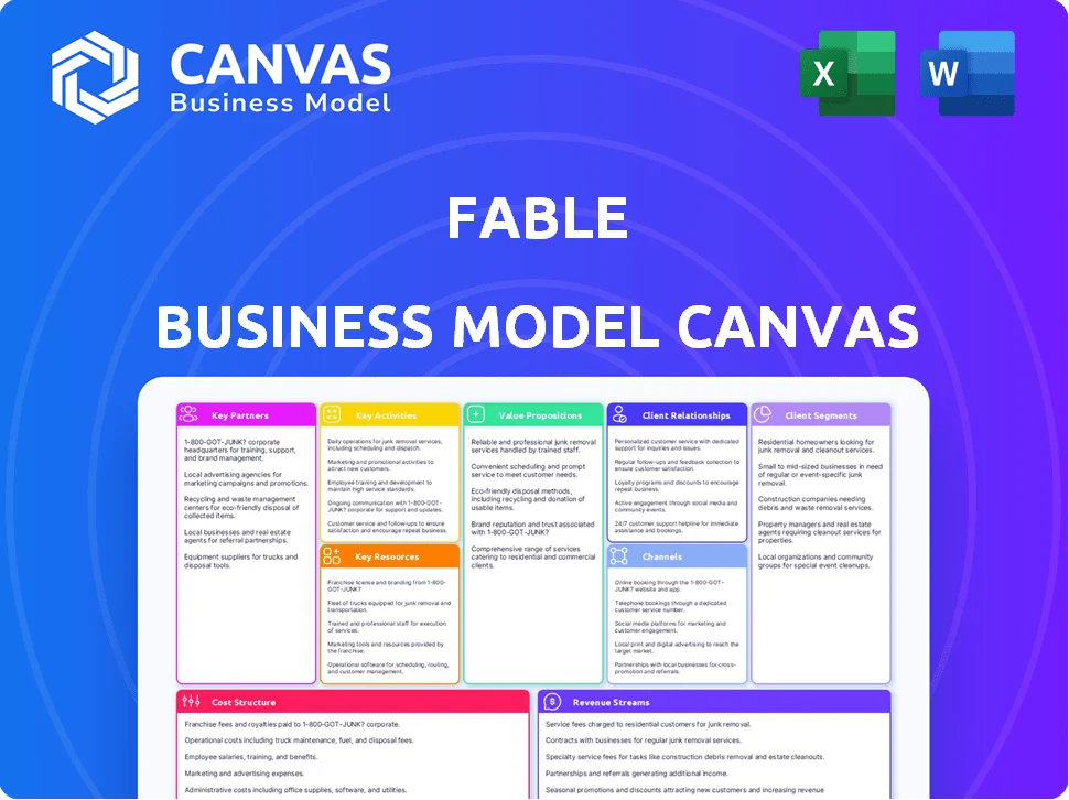 FABLE BUSINESS MODEL CANVAS TEMPLATE RESEARCH