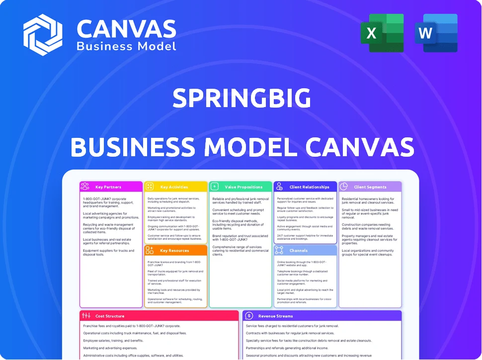 SPRINGBIG BUSINESS MODEL CANVAS TEMPLATE RESEARCH