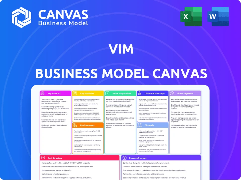 VIM BUSINESS MODEL CANVAS TEMPLATE RESEARCH
